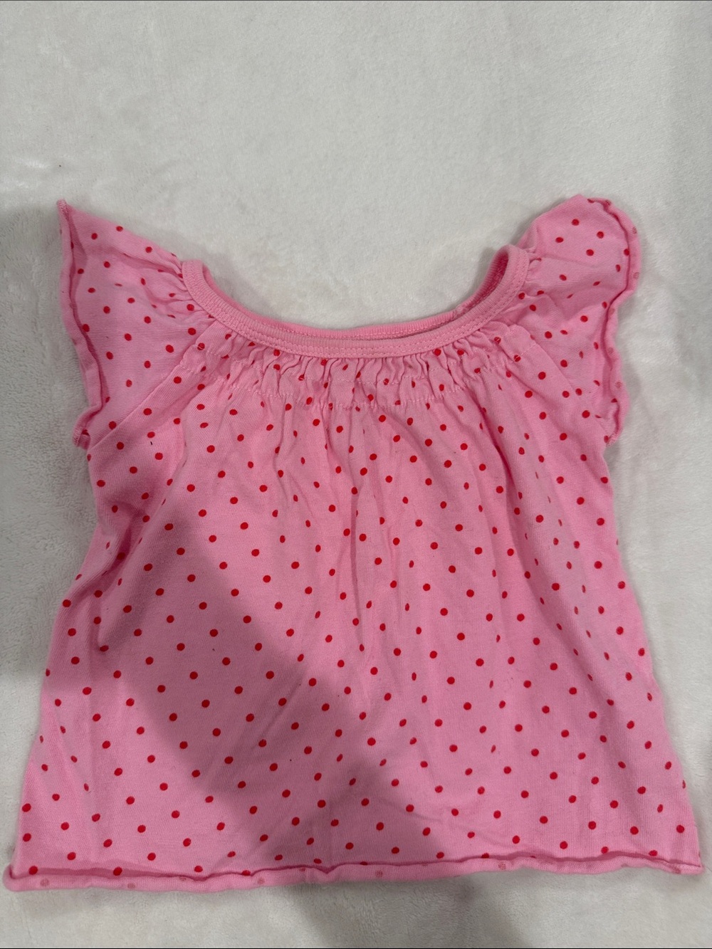 Old Navy Pink Top with Red Polka Dots